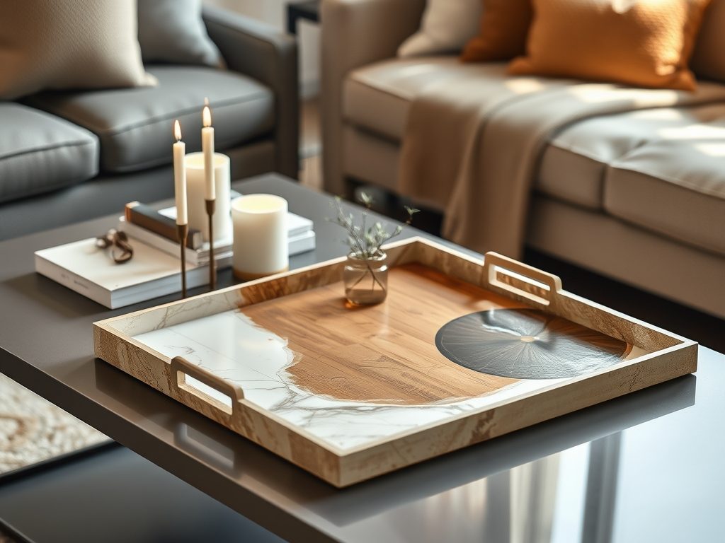 Tacka dekoracyjna na stoliku kawowym: jak wybrać i ułożyć element, który łączy styl z funkcjonalnością