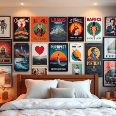 Galeria plakatów w sypialni: jak stworzyć spójną i harmonijną dekorację ściany